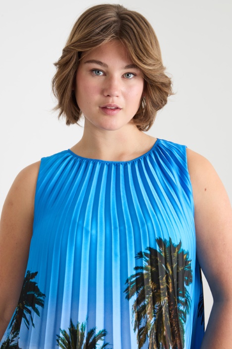 Vestido de satén plisado