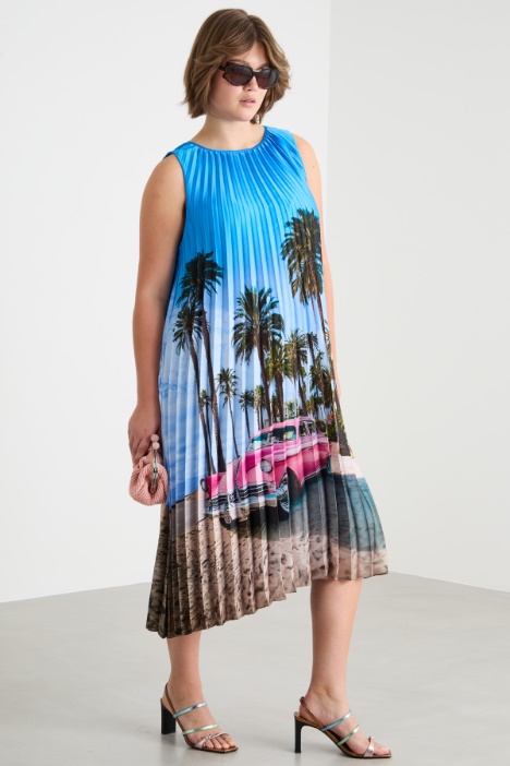 Plissé satin dress Intrend