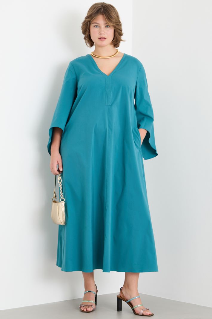 Poplin dress with flared sleeves Intrend