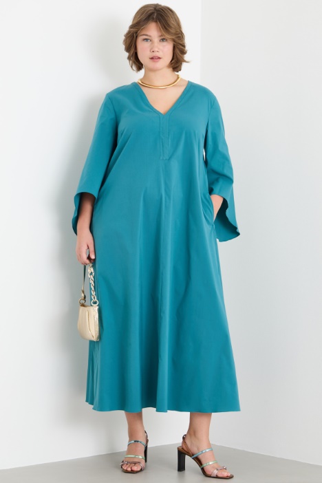 Poplin dress with flared sleeves Intrend
