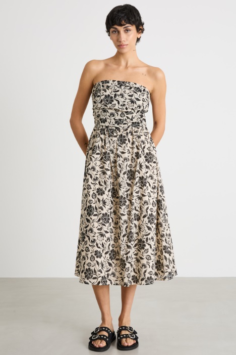 Abito bustier stampato