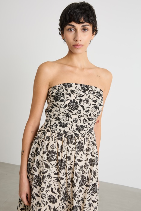 Abito bustier stampato