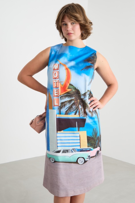 Abito in raso stampato