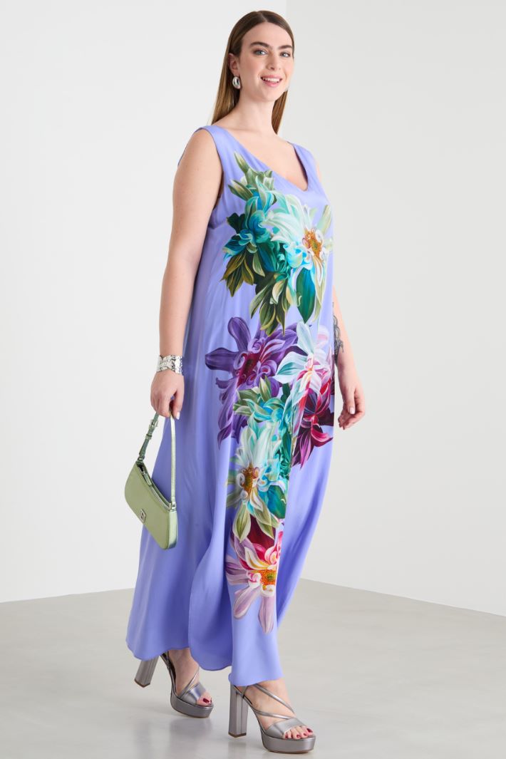 Placement-print long dress Intrend