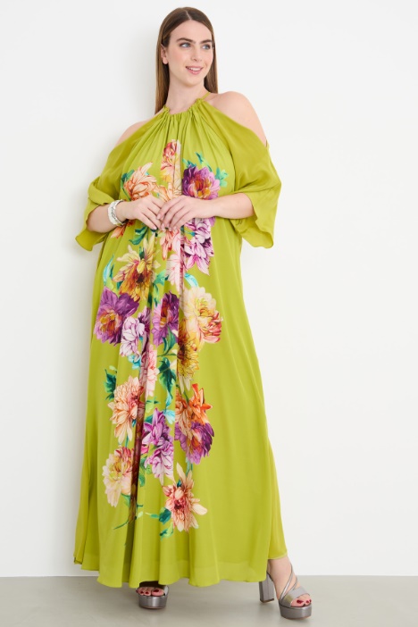 Abito ampio in crepe de chine di seta