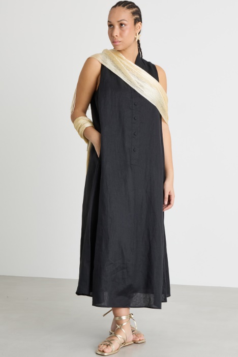 Flared Linen Dress Intrend