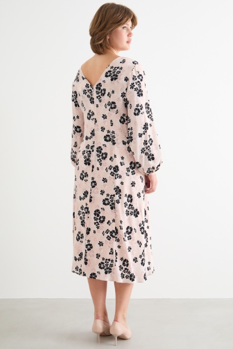 Abito midi con scollo a V sul retro