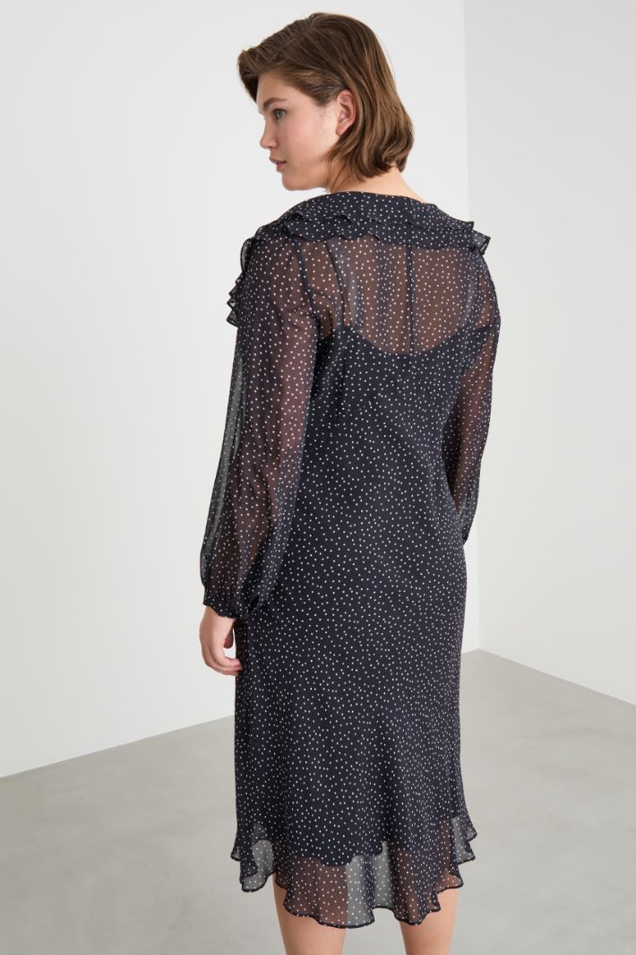 Double-ruffle georgette dress Intrend - 4