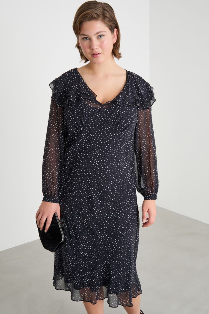 Double-ruffle georgette dress Intrend - 2