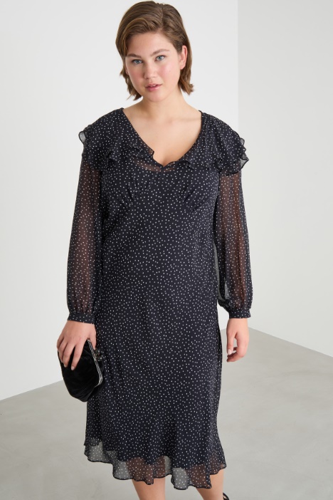 Abito in georgette con doppio volant