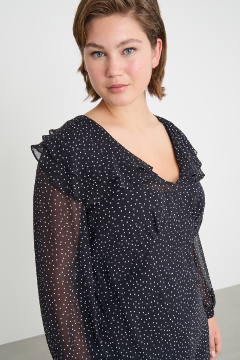 Abito in georgette con doppio volant