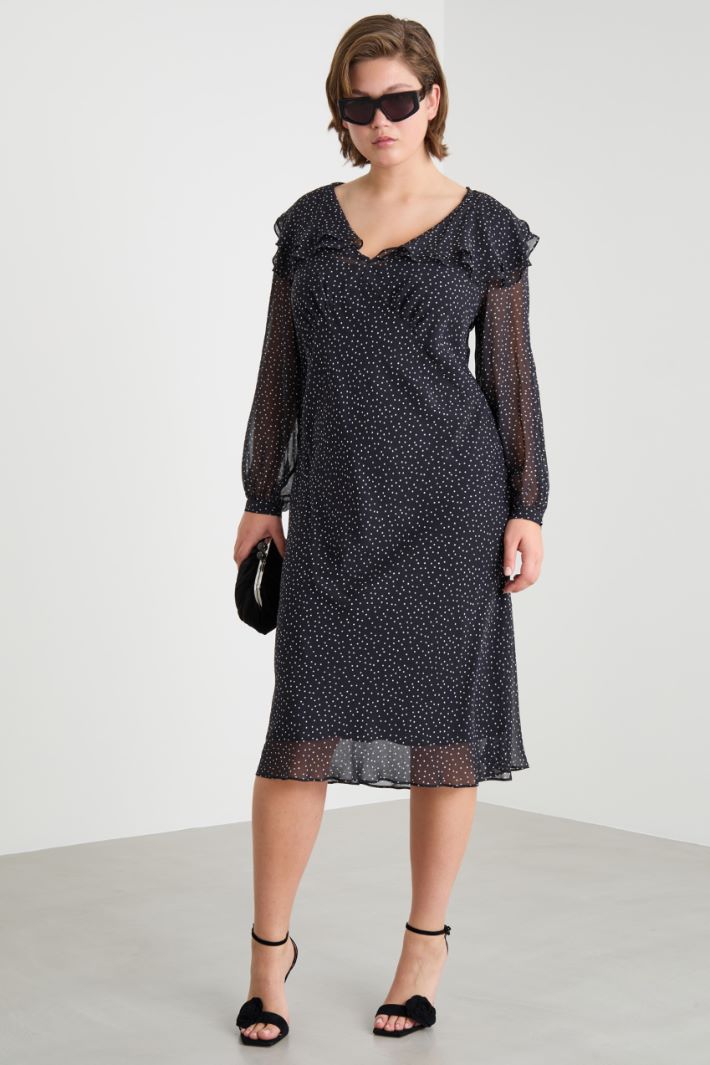 Double-ruffle georgette dress Intrend