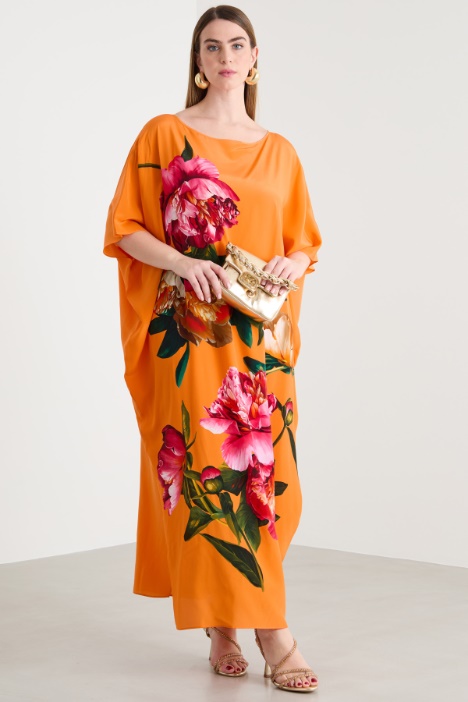 Crepe de chine kaftan dress Intrend