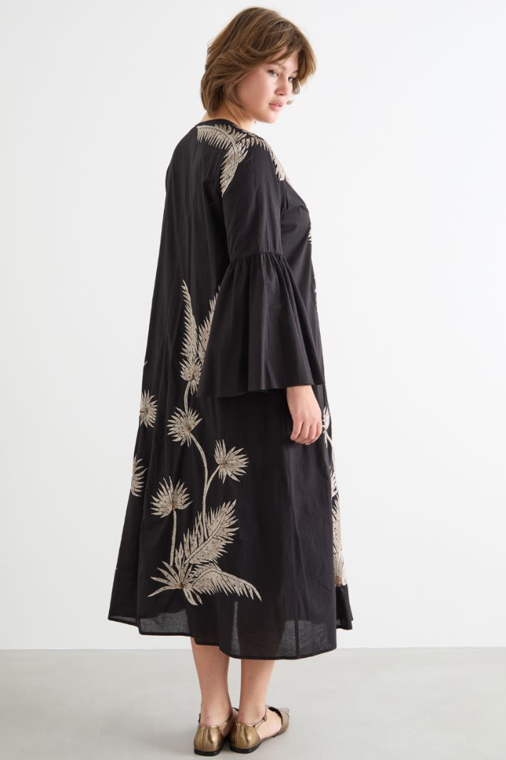 Embroidered cotton voile dress Intrend - 4
