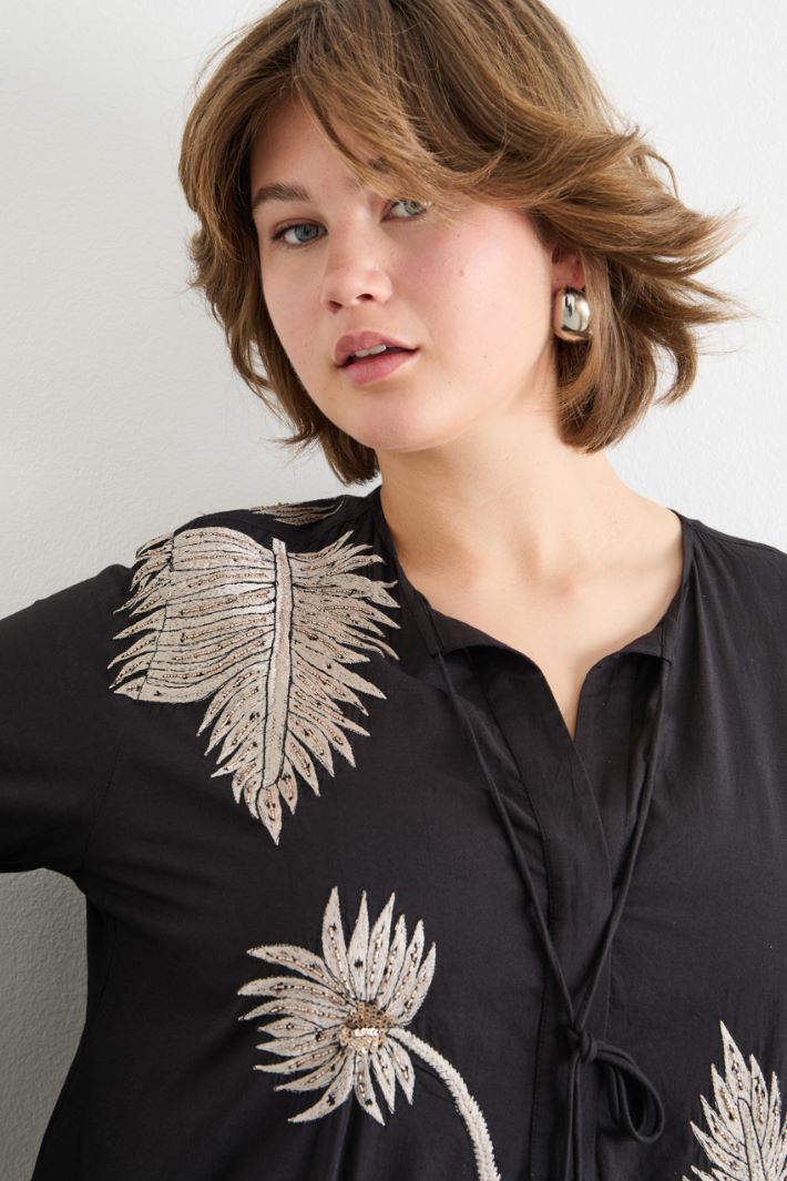 Embroidered cotton voile dress Intrend - 3