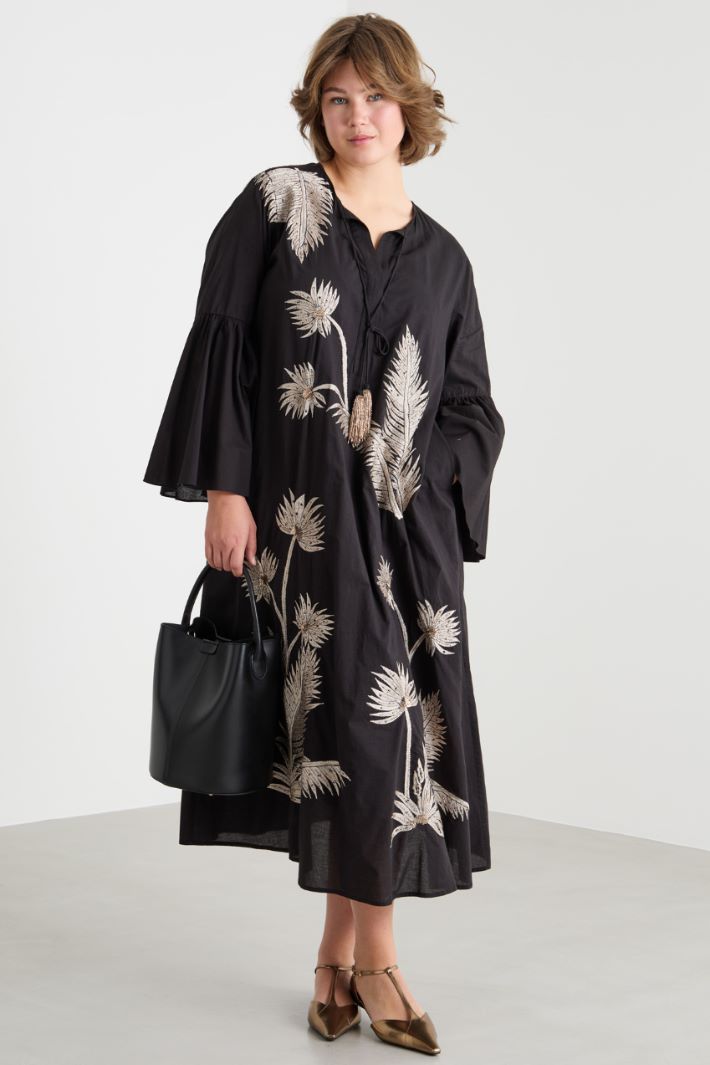 Embroidered cotton voile dress Intrend