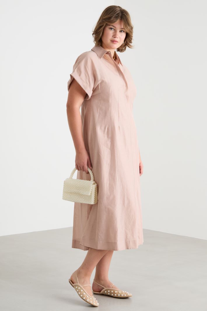 Abito chemisier in voile con maniche corte Intrend