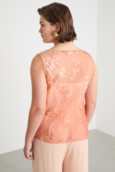 Top in raso dévoré