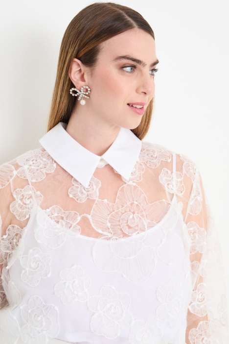 Blusa in pizzo ricamato