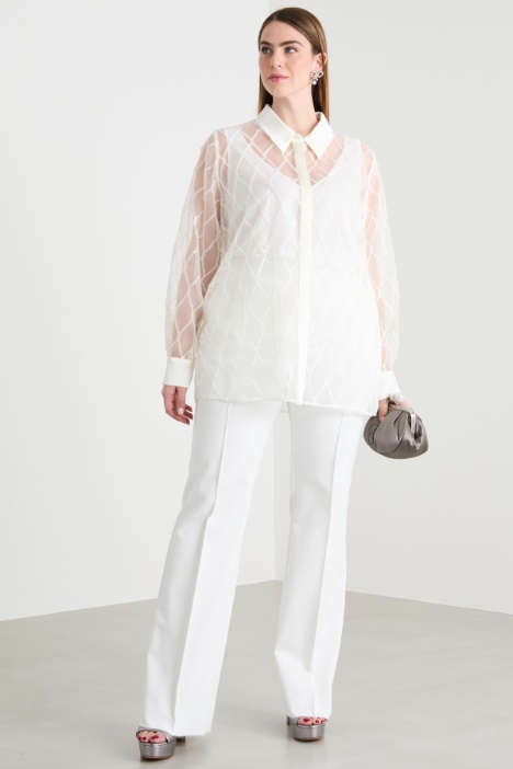 Blusa in organza ricamata Intrend