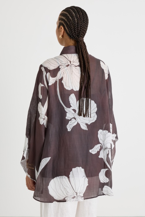 Casacca in tela con maniche a calla