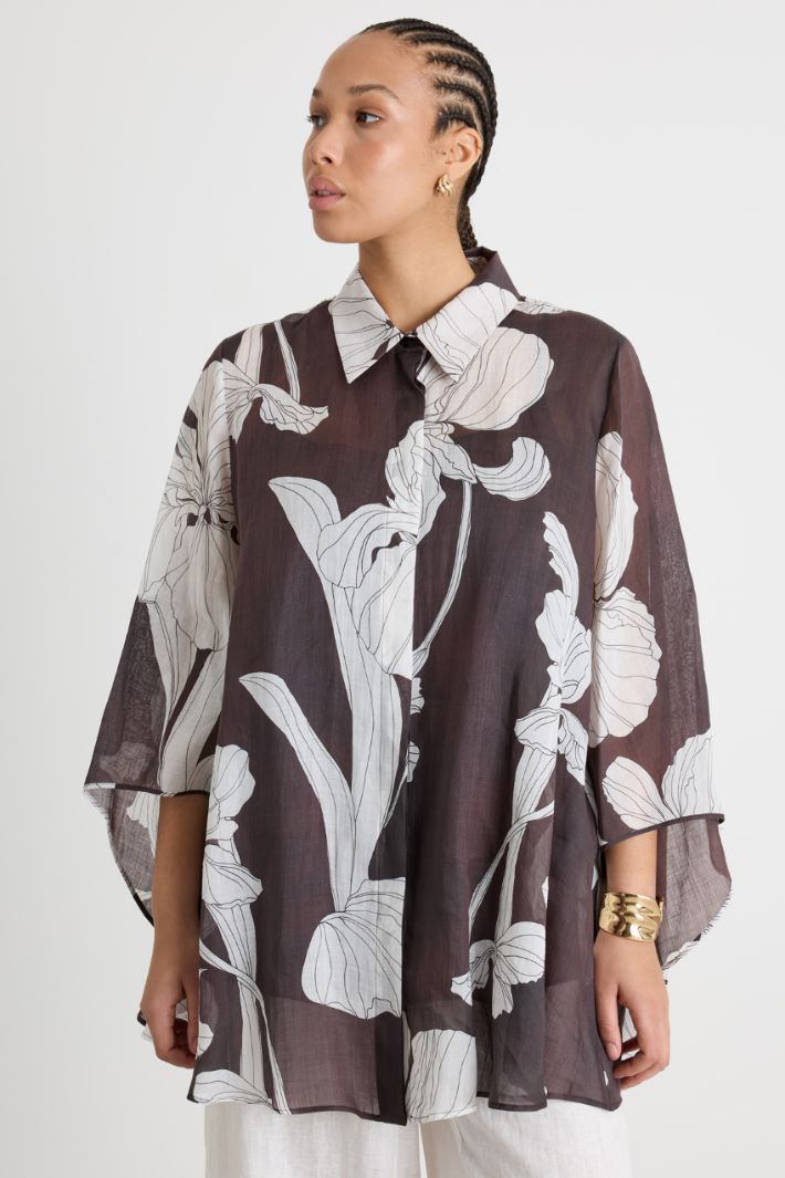 Printed Ramie Tunic with Calla Lily Sleeves Intrend - 2