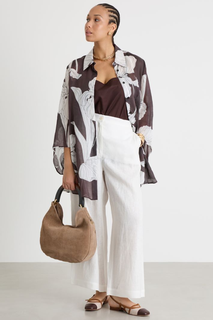 Printed Ramie Tunic with Calla Lily Sleeves Intrend