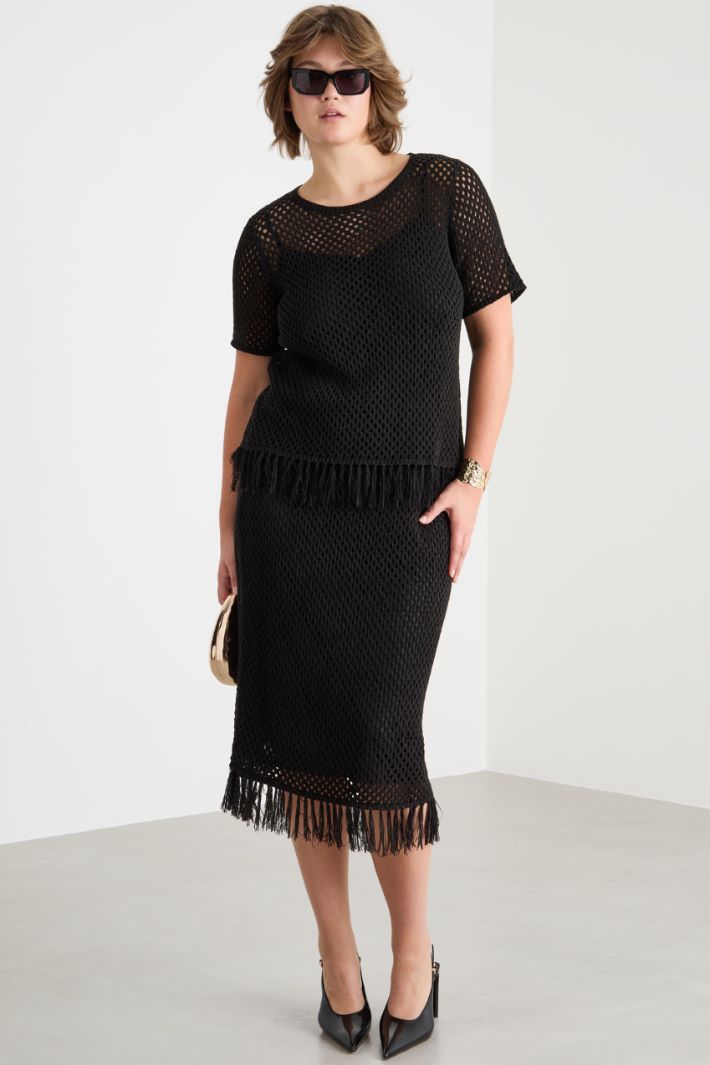 Open-knit pencil skirt Intrend