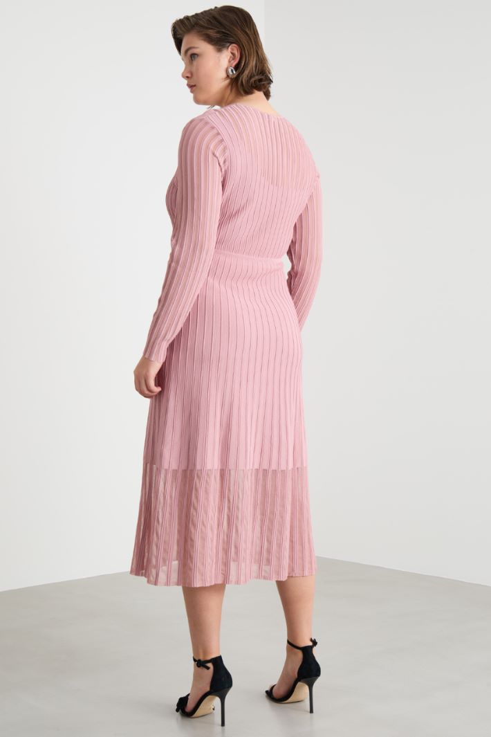 Abito in maglia a coste plissé Intrend - 4