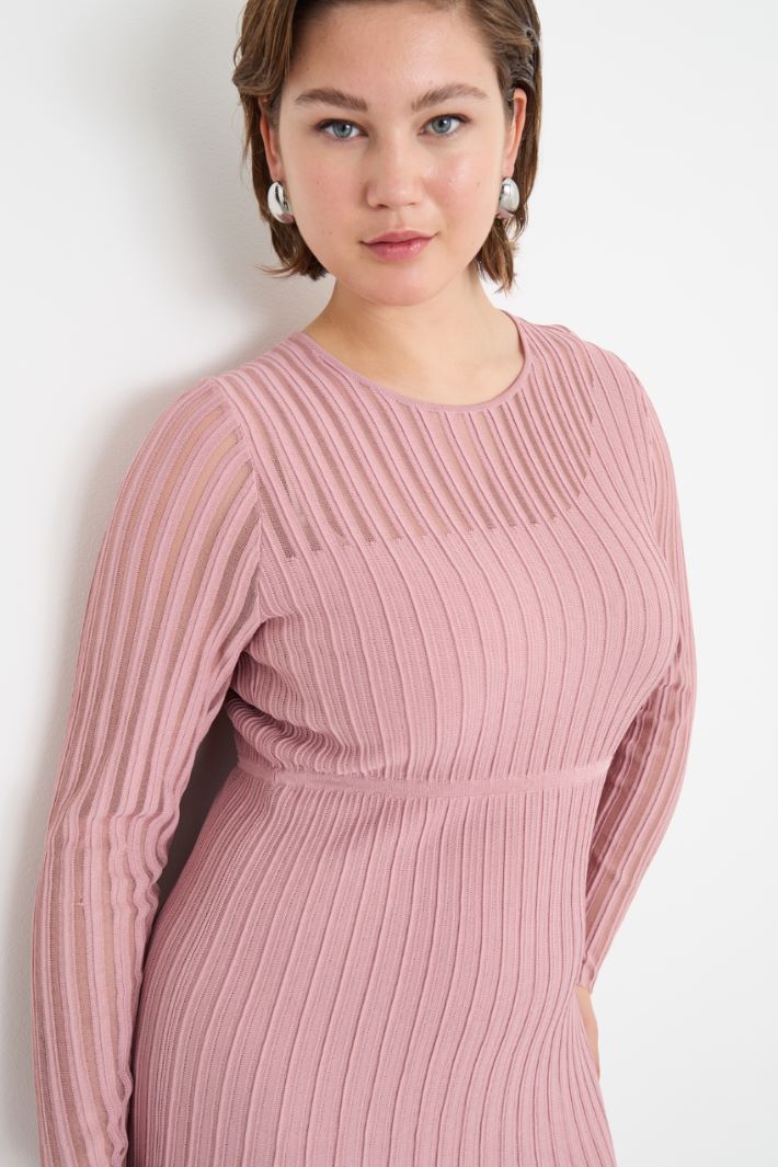 Abito in maglia a coste plissé Intrend - 3