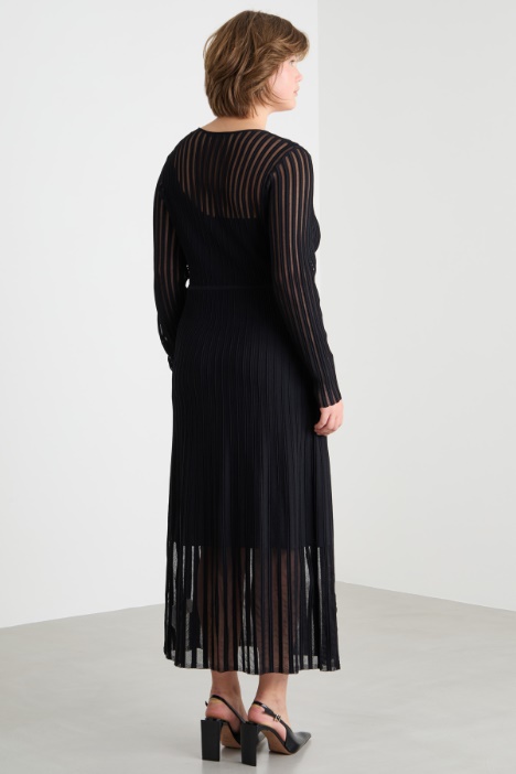 Abito in maglia a coste plissé
