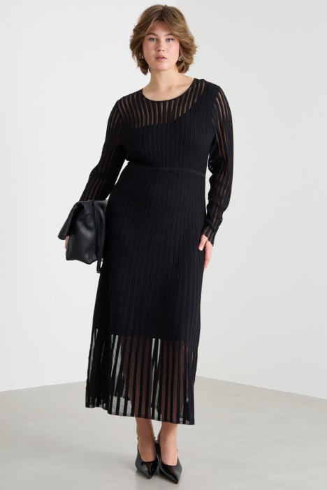 Plissé-effect rib-knit dress Intrend