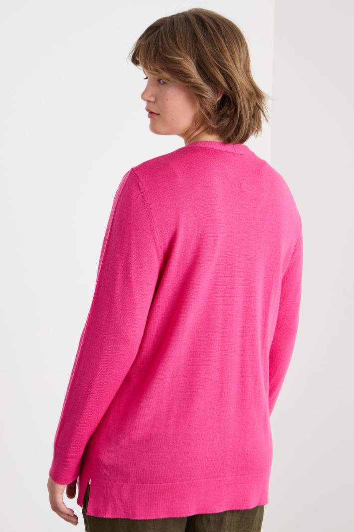 Wool patch-pocket cardigan Intrend - 4