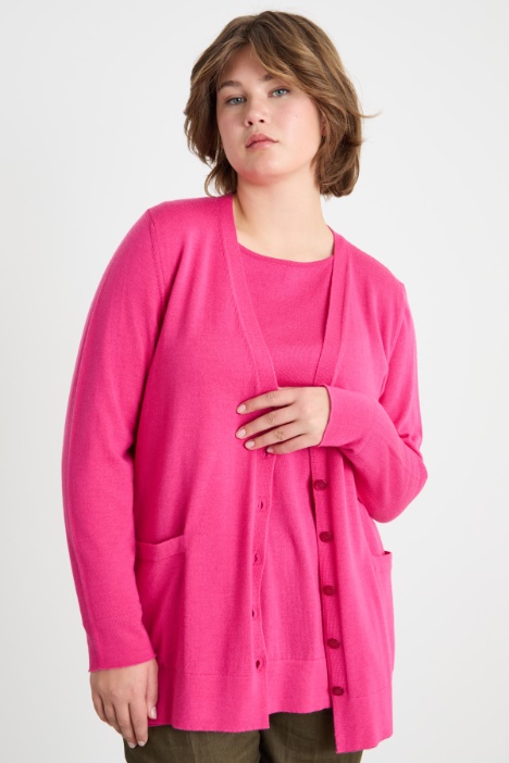 Wool patch-pocket cardigan Intrend