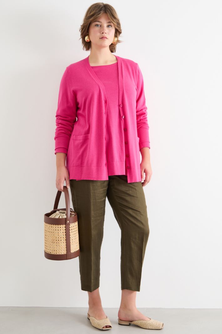 Wool patch-pocket cardigan Intrend