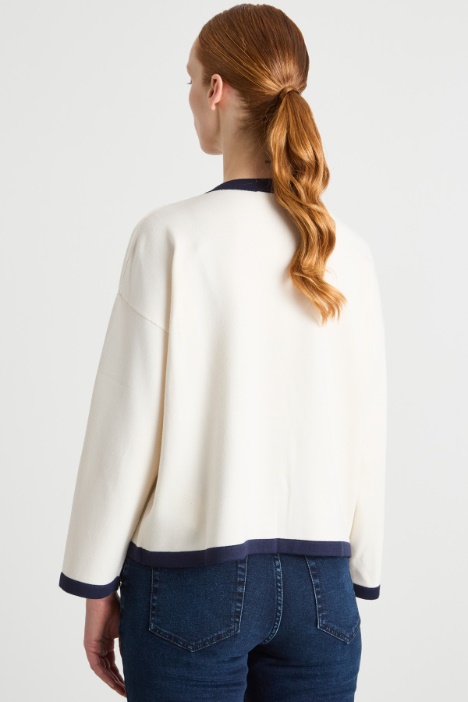 Cardigan con profili a contrasto