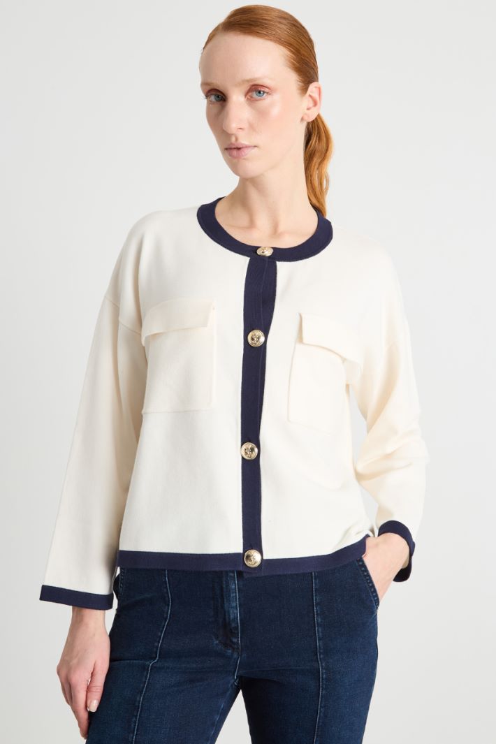 Cárdigan con ribetes en contraste Intrend - 2