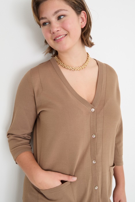 Cardigan lungo con tasche