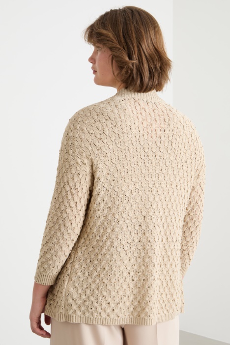 Cardigan con punto a rilievo