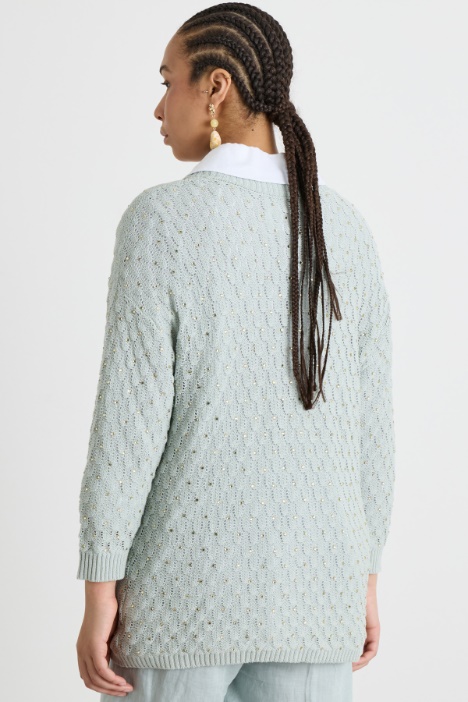 Cardigan con punto a rilievo