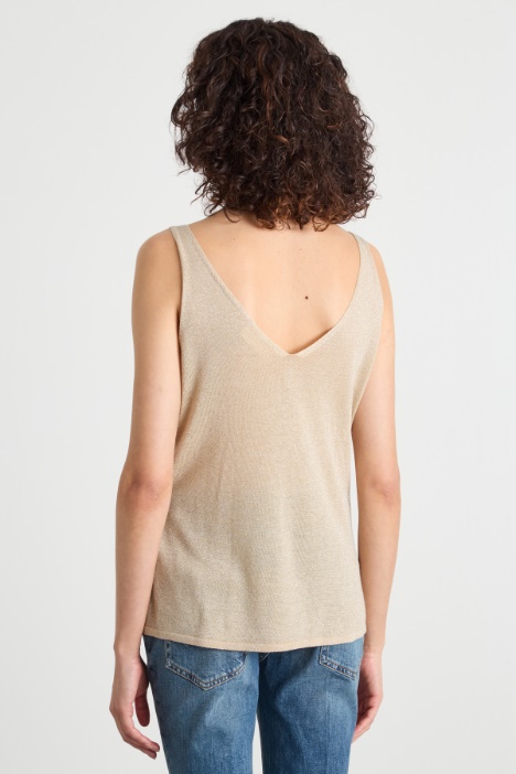 Top in maglia laminata