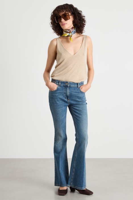 Laminated knit top Intrend