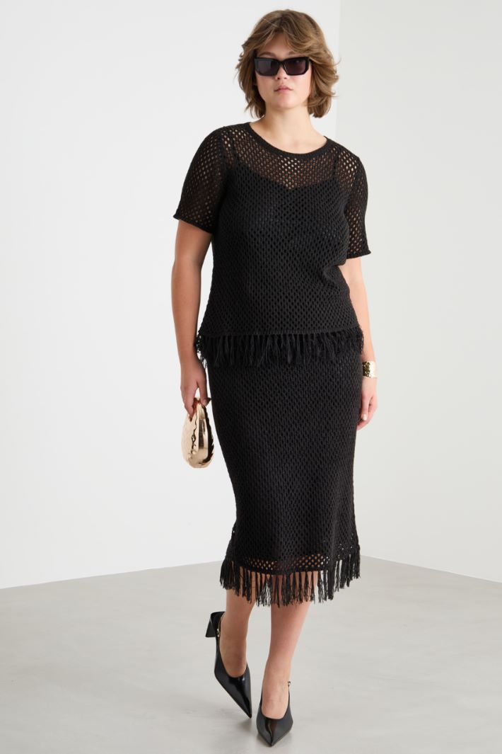 Mesh-knit top Intrend