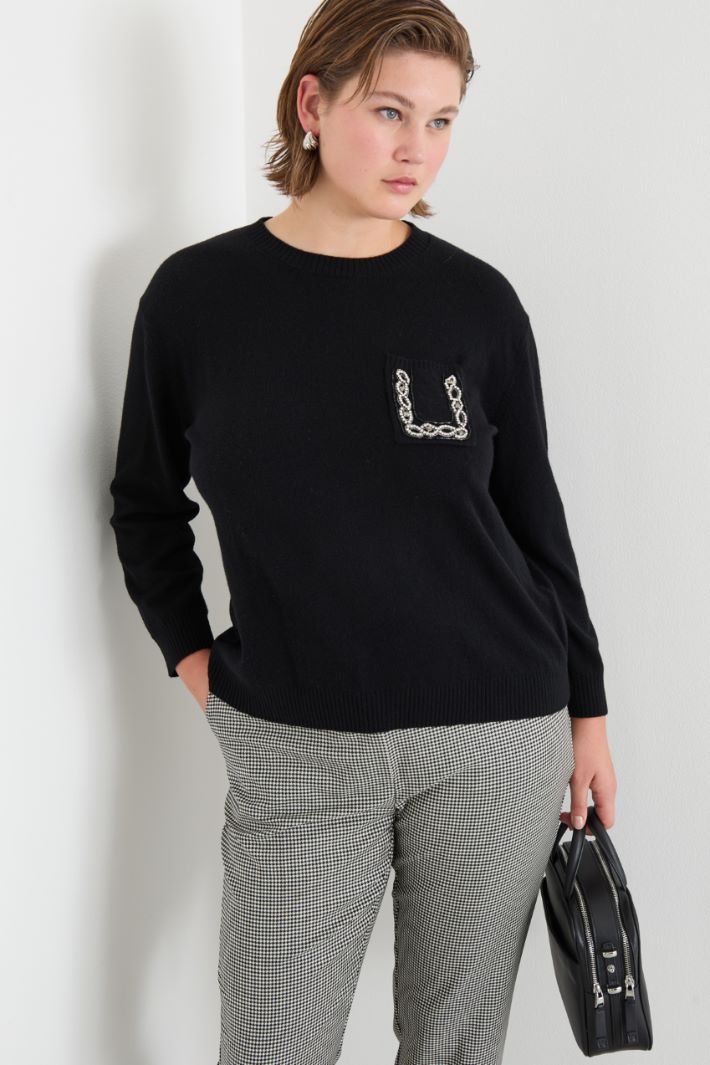 Embellished-pocket jumper Intrend - 2