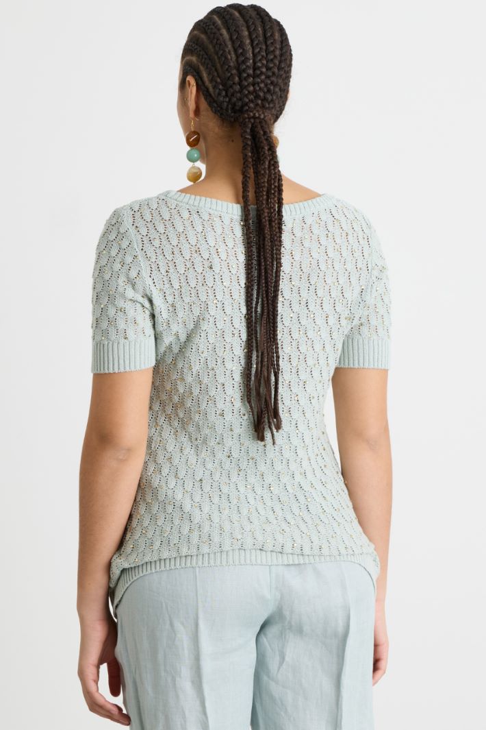 Maglia con punto a rilievo e strass Intrend - 4