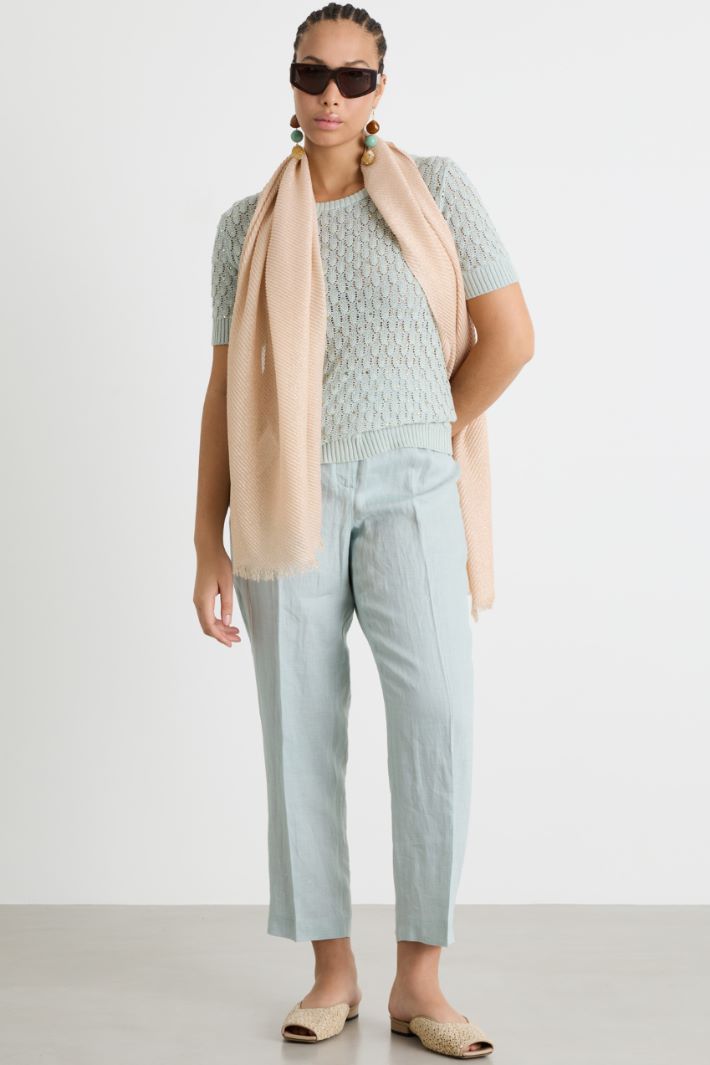 Maglia con punto a rilievo e strass Intrend