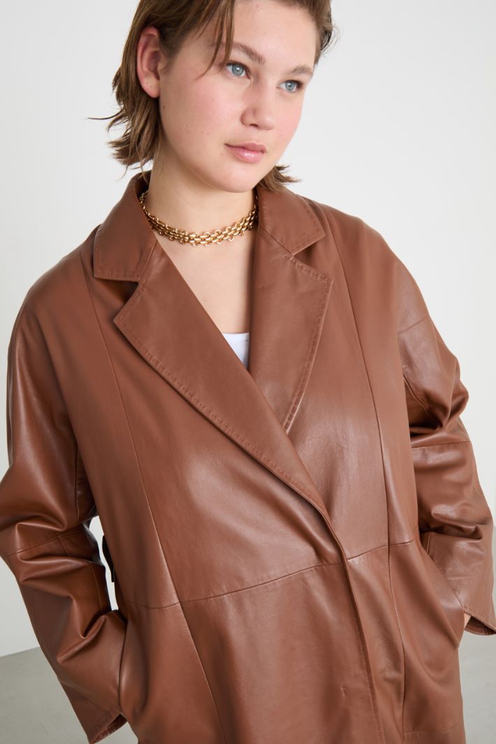 Leather overcoat Intrend - 3
