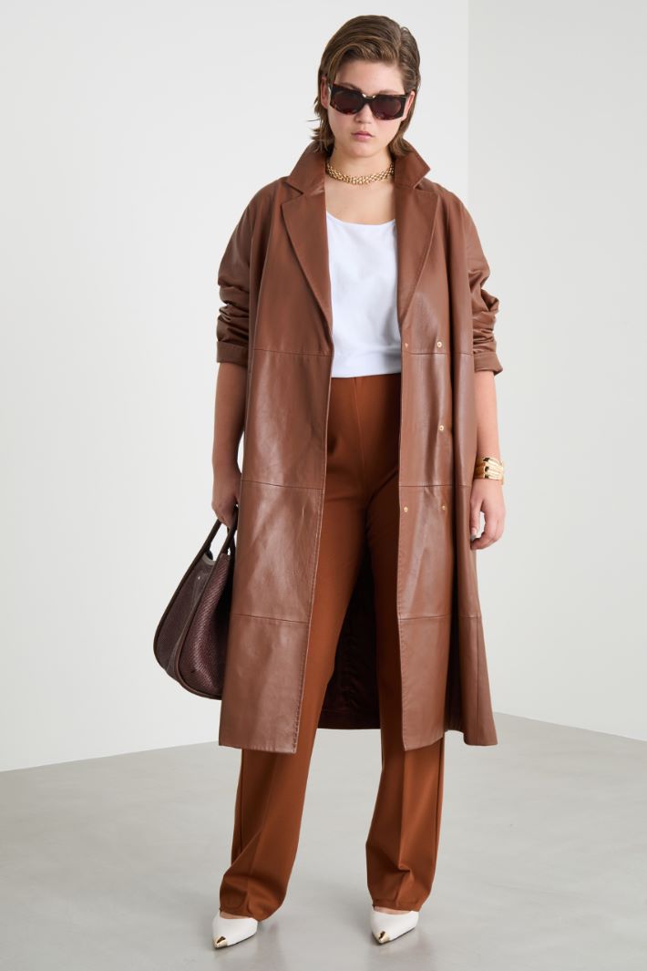 Leather overcoat Intrend