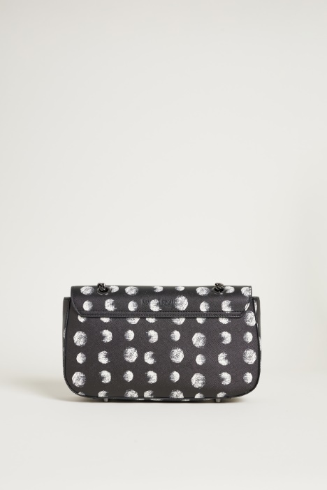 Bolso de tejido recubierto con estampado de lunares