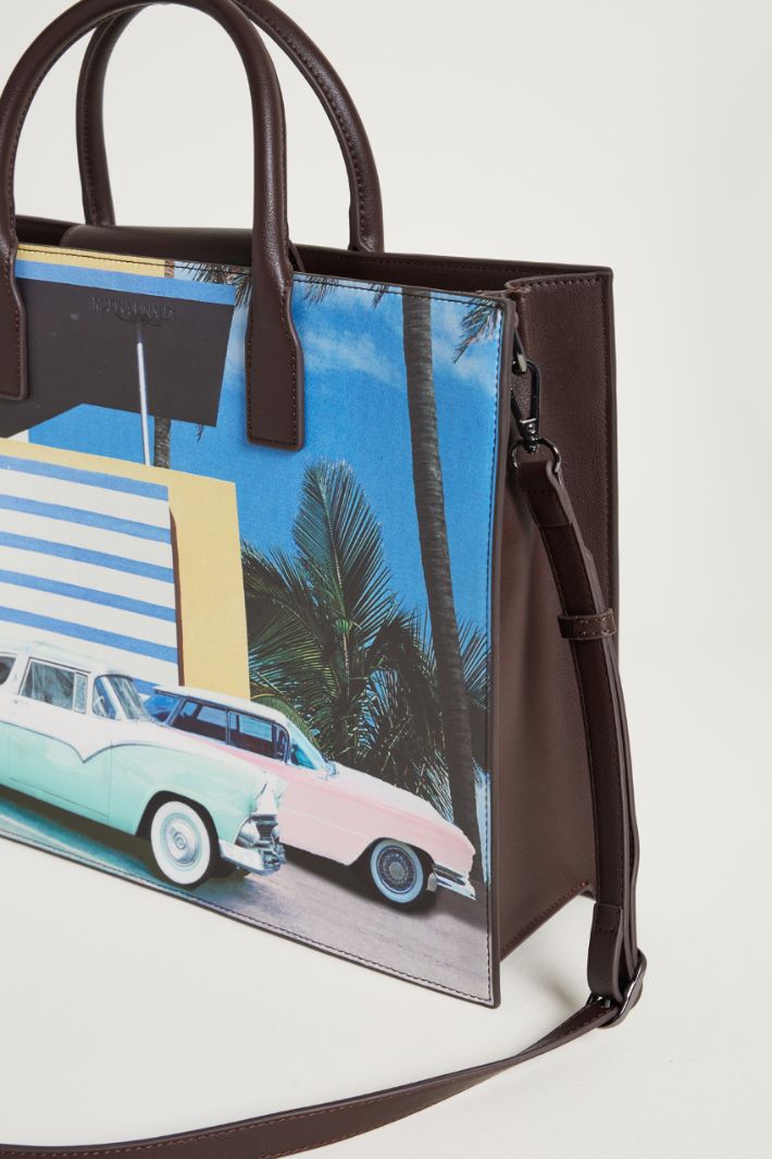 Coated fabric tote bag Intrend - 4